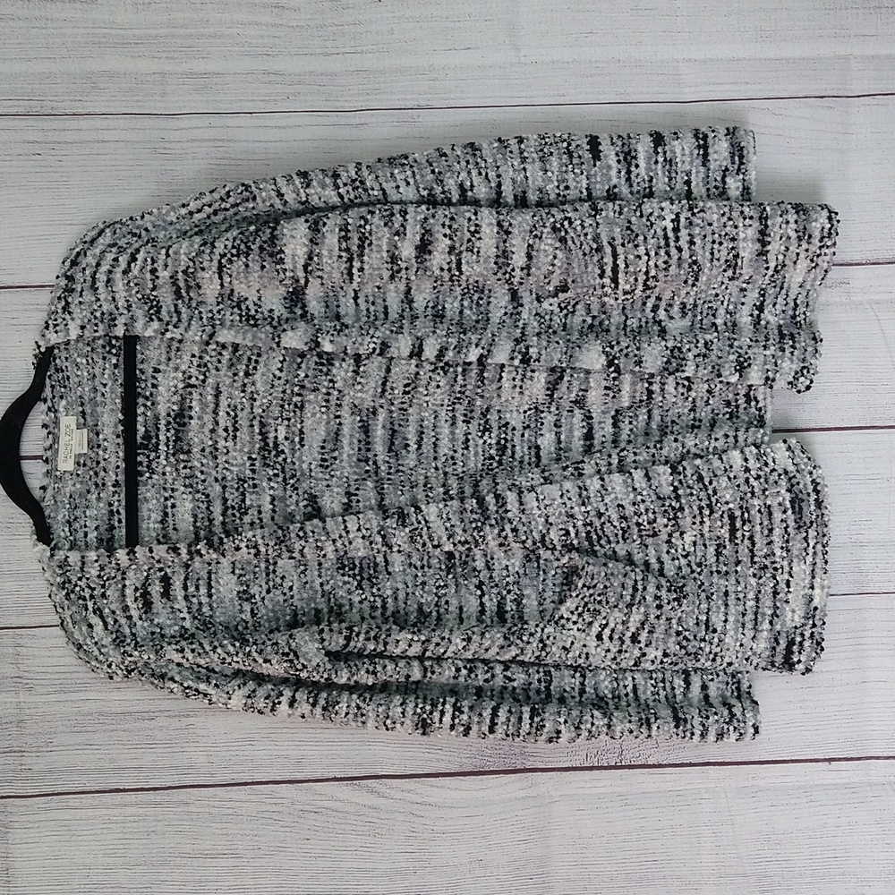 Rachel Zoe open knit black white gray open knit cardigan size large